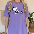 Peanuts Graduation Squad Snoopy Woodstock Raglan Baseball Tee Women's Comfort Colors T-Shirt Violet