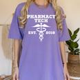 Pharmacy Tech Graduation T Shirt Student Est 2018 Women's Comfort Colors T-Shirt Violet