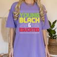 Proud African American Educated Graduation Women's Comfort Colors T-Shirt Violet