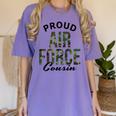 Proud Air Force Cousin Deployment Homecoming Graduation USAF Women's Comfort Colors T-Shirt Violet