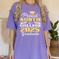 Proud Auntie Of 2025 College Graduate Family 25 Graduation Women's Comfort Colors T-Shirt Violet