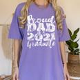 Proud Dad Of a 2021 Graduate Father Senior 21 Graduation Women's Comfort Colors T-Shirt Violet