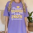 Proud Grandma Of Two 2025 Graduates Graduation Family Women's Comfort Colors T-Shirt Violet