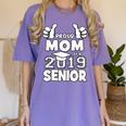 Proud Mom Of A 2019 Senior School Graduation Shirt Women's Comfort Colors T-Shirt Violet