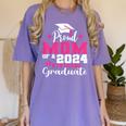 Proud Mom Of 2024 5th Grade Graduate Mother Graduation Women's Comfort Colors T-Shirt Violet
