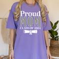Proud Mom Of a 2024 Graduate Mama Checkered Graduation Women's Comfort Colors T-Shirt Violet