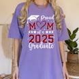 Proud Mom Of 2025 Senior Graduate Matching Family Graduation Women's Comfort Colors T-Shirt Violet