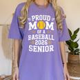 Proud Mom Of Baseball Senior 2026 Graduation Women's Comfort Colors T-Shirt Violet