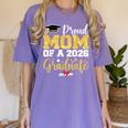 Proud Mom Of A Class Of 2026 Graduate Senior Gold Graduation Women's Comfort Colors T-Shirt Violet