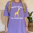 Proud Mom Graduation Shirt You Bet Giraffe Graduate Pun Women's Comfort Colors T-Shirt Violet