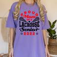 Proud Mom Of a Lacrosse Senior 2022 Graduation Women's Comfort Colors T-Shirt Violet
