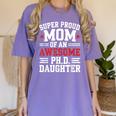 Proud Mom Of PhDaughter PhD Degree Graduate Graduation Women's Comfort Colors T-Shirt Violet