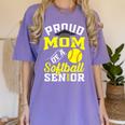 Proud Mom Of a Softball Senior Class Of 2025 Graduation Women's Comfort Colors T-Shirt Violet