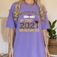 Proud Mom Of Two 2021 Graduates Twin Mama Graduation Leopard Women's Comfort Colors T-Shirt Violet