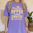 Proud Mom Of Two 2025 Graduates Graduation Family Women's Comfort Colors T-Shirt Violet