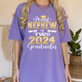 Proud Nephew Of Two 2024 Graduate Class 2024 Graduation Women's Comfort Colors T-Shirt Violet