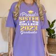 Proud Sister Of 2023 College Graduate Family 23 Graduation Women's Comfort Colors T-Shirt Violet