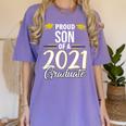 Proud Son Of A 2021 Graduate Graduation Clothes MBA PhD Women's Comfort Colors T-Shirt Violet