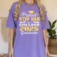 Proud Step Dad Of 2025 College Graduate Family 25 Graduation Women's Comfort Colors T-Shirt Violet