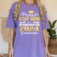 Proud Step Mom Of Kindergarten Graduate 2024 Graduation Step Women's Comfort Colors T-Shirt Violet