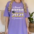 Proud Stepdad Class Of 2021 Graduate Senior 21 Graduation Women's Comfort Colors T-Shirt Violet