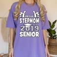 Proud Stepmom Of A 2019 Senior School Graduation Shirt Women's Comfort Colors T-Shirt Violet