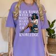 Queen Masters Degree Graduation Educated Melanin Grad Women's Comfort Colors T-Shirt Violet