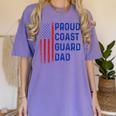 Retro Proud Coast Guard Dad Graduation Dad Usa Flag Outfit Women's Comfort Colors T-Shirt Violet