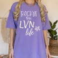 Rockin This Life Cute LVN Graphic For Nurse Graduation Women's Comfort Colors T-Shirt Violet