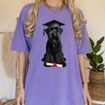 Russian Terrier Dog Graduation Cap Graduate Owner Grad Women's Comfort Colors T-Shirt Violet