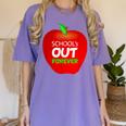 School Is Out Forever Graduation Humor Women's Comfort Colors T-Shirt Violet