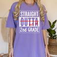 Second Grade Graduation Shirt Straight Outta 2nd Grade Women's Comfort Colors T-Shirt Violet