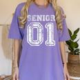 Senior 01 Class Of 2001 Retro College High School Graduation Women's Comfort Colors T-Shirt Violet