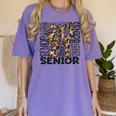 Senior 2021 Grad Class Of 2021 Graduation Leopard Cheetah Women's Comfort Colors T-Shirt Violet