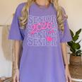 Senior 2026 Class Of 2026 Coquette Pink Bow Graduation Moms Women's Comfort Colors T-Shirt Violet