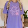 Senior 2026 Class Of 2026 Coquette Pink Bow Graduation Women's Comfort Colors T-Shirt Violet