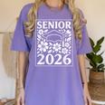 Senior 2026 Floral Flowers Class Of 2026 Graduation Kids Women's Comfort Colors T-Shirt Violet