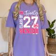Senior 2027 Class Of 2027 Pink Coquette Bow Graduation Girl Women's Comfort Colors T-Shirt Violet
