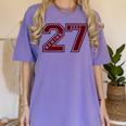 Senior 2027 Maroon Senior Class Of 27 Jersey Graduation Women's Comfort Colors T-Shirt Violet