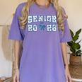 Senior 26 Graduation Class Of 2026 Bow Blue Toile Floral Women's Comfort Colors T-Shirt Violet