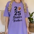 Senior Football Brother Class Of 2025 Graduation Graduate Women's Comfort Colors T-Shirt Violet