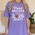 Senior Football Brother Class Of 2026 Graduation Graduate Women's Comfort Colors T-Shirt Violet
