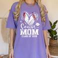 Senior Mom Class Of 2026 Baseball Graduation Heart Women's Comfort Colors T-Shirt Violet