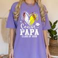 Senior Papa Class Of 2026 Baseball Softball Graduation Heart Women's Comfort Colors T-Shirt Violet