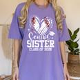 Senior Sister Class Of 2026 Baseball Graduation Heart Women's Comfort Colors T-Shirt Violet