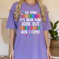 So Long 5th Grade Graduation Middle School Here I Come Kids Women's Comfort Colors T-Shirt Violet