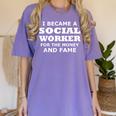 Social Worker Graduation Men Women Social Worker Women's Comfort Colors T-Shirt Violet
