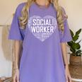 Social Worker T Shirt Love Month Graduation Tshirt Women's Comfort Colors T-Shirt Violet