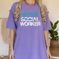 Social Worker Work Month MSW Graduation Masters Women's Comfort Colors T-Shirt Violet