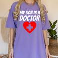My Son Is A Doctor Shirt Proud Parents Graduation Women's Comfort Colors T-Shirt Violet